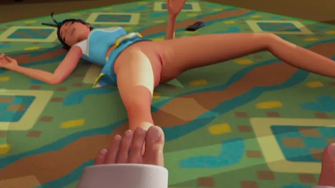 Cheerleader masturbates her tiny pussy for two orgies