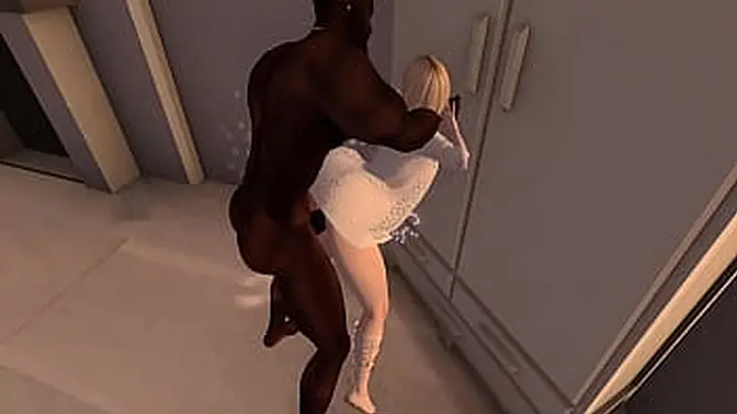 Qubeley's Blacked II - A 3D Interracial session