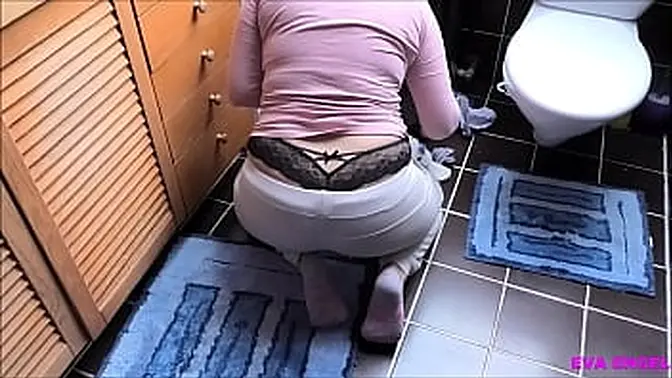 Blonde housewife EVA ENGEL deepthroats and rides cock