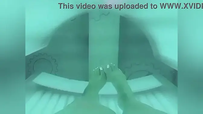 Milf fingers herself at spa