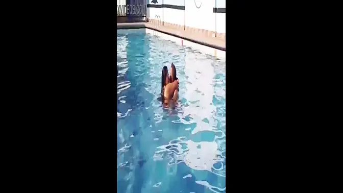 I convinced a chubby housewife to let me fuck her in the public pool, this busty slut lets me stick my dick in her in the pool