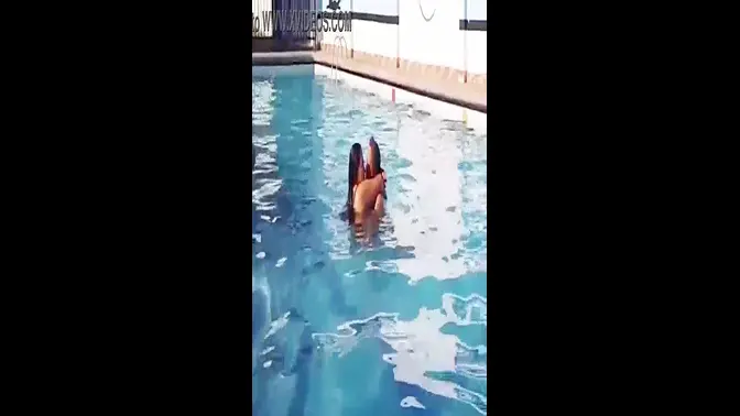 Chubby Latina MILF receives fucked in public pool