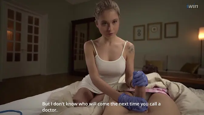 Slim Busty Nurse Rides a Huge Dick for First Aid  POV