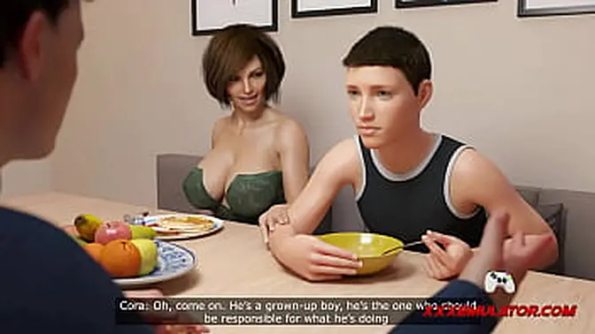 18yo Stepson stands on a chair to reach MILF big ass and pussy