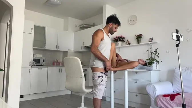 Skinny Latina takes big cock in lingerie during hardcore 1 on 1 fuck