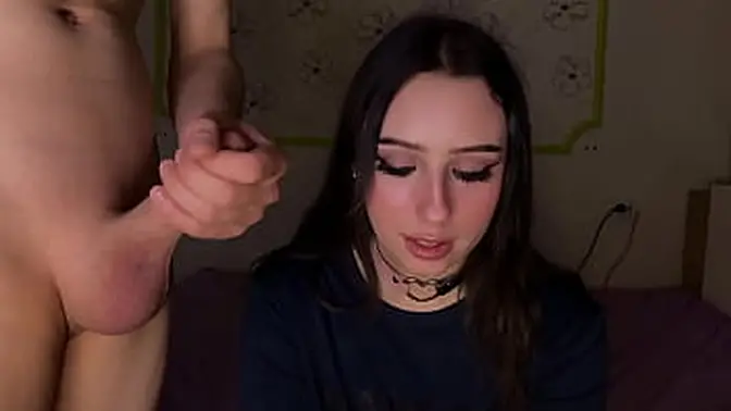 Cute & slutty housewife gags on cock in rough deepthroat