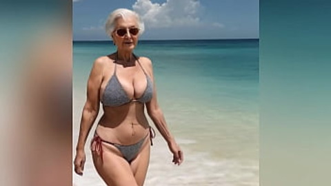 Granny's Golden Goose gets Goosed on Gal Beach, Talkin' Dirty like a Slurpin' Siren