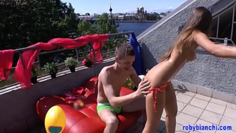 Hot Russian teen with a wide —  eager entrance!