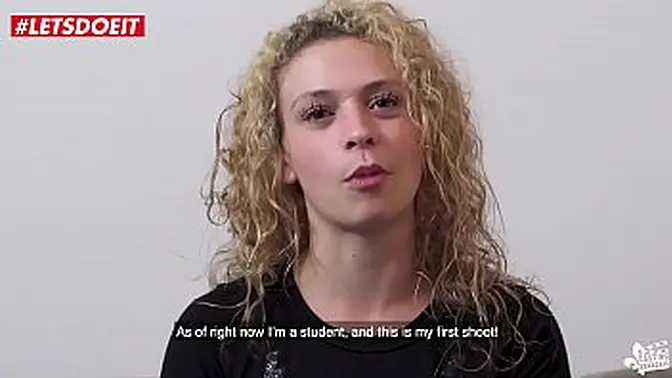 Tattooed teen slut takes big rod in her first porn casting