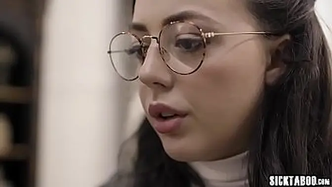 Virgin brunette teen gets help in forbidden office doggystyle