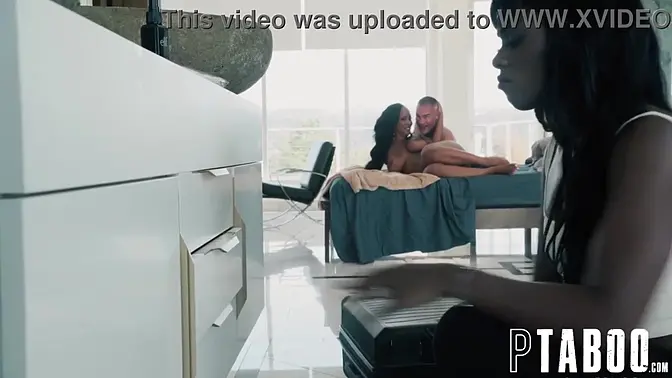 Petite teen gives a deepthroat blowjob