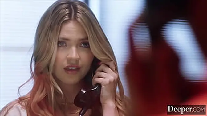 Busty blonde takes intense fucking in lingerie