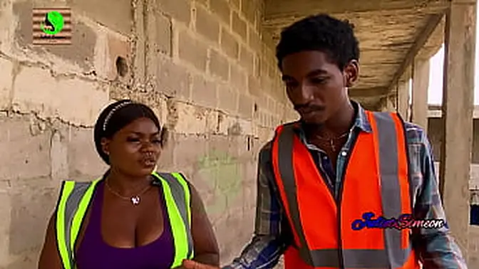 Black Agent and Builder lust over each other's bodies in outdoor tryst