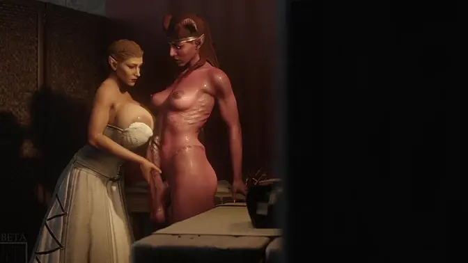 Futanari babe gives a wild 3D animated blowjob and handjob