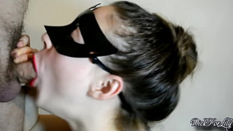 Lily tugged my balls and took my cock🌭 —  spitting cum on her face for display 