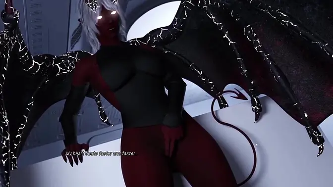 Hot blonde goth girl with big tits wanks her tight pussy for orgasm in a cyberpunk 3D hentai game