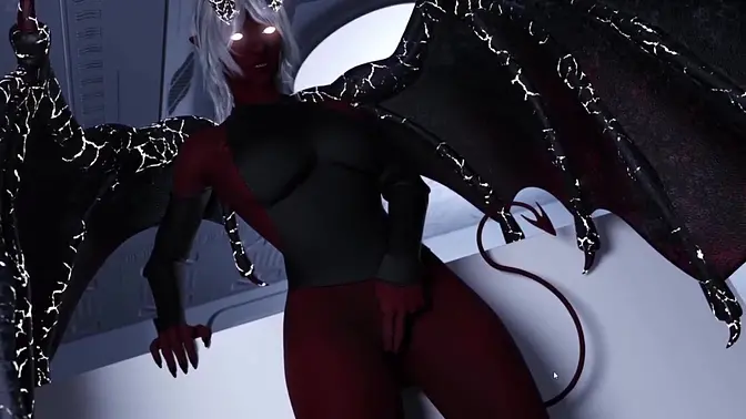 slutty blonde goth girl with big tits wanks her wet pussy for orgasm in a cyberpunk 3D hentai game