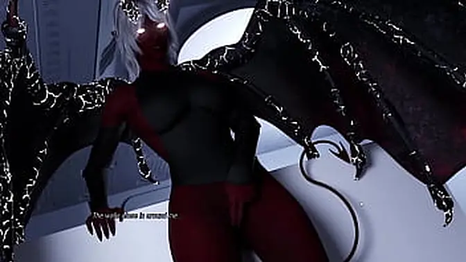 Hot blonde goth girl with big tits wanks her tight pussy for orgasm in a cyberpunk 3D hentai game