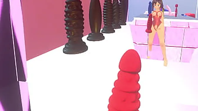 Virtual reality masturbation in a woman's body with big tits and toys