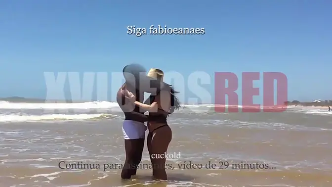 horny Latina wife in bikini teases with big cock