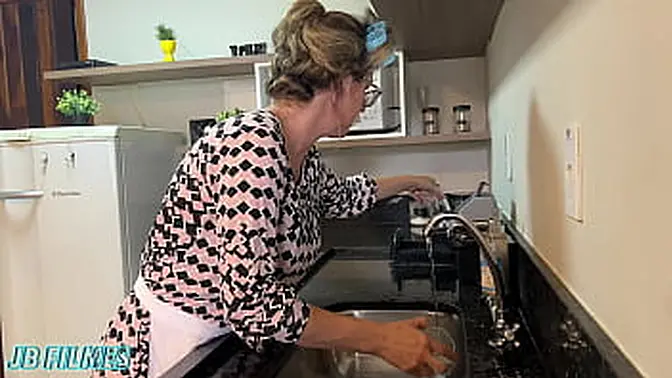 Step grandma's slutty ass gets drilled and creampied