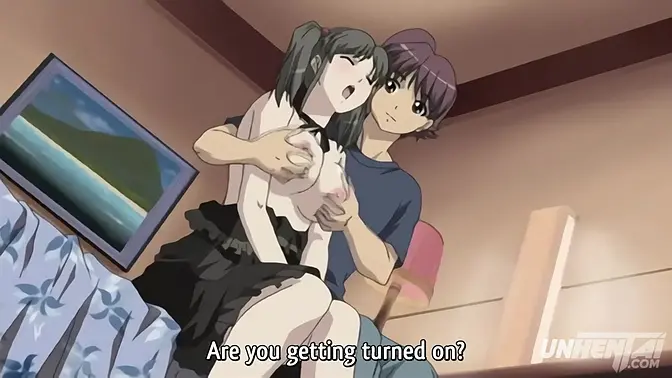 Hentai - Busty cousin lets me touch her huge tits and gets horny [Uncensored] [Subtitled]