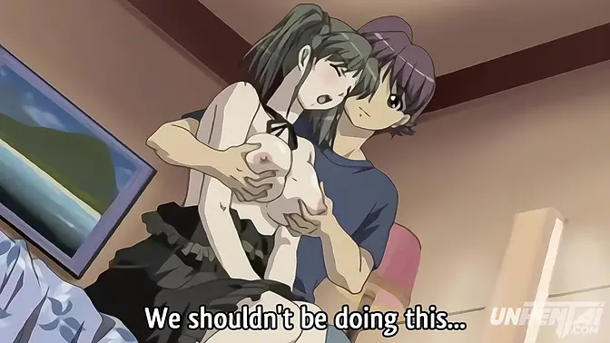 Hentai - Busty cousin lets me touch her huge tits and gets horny [Uncensored] [Subtitled]