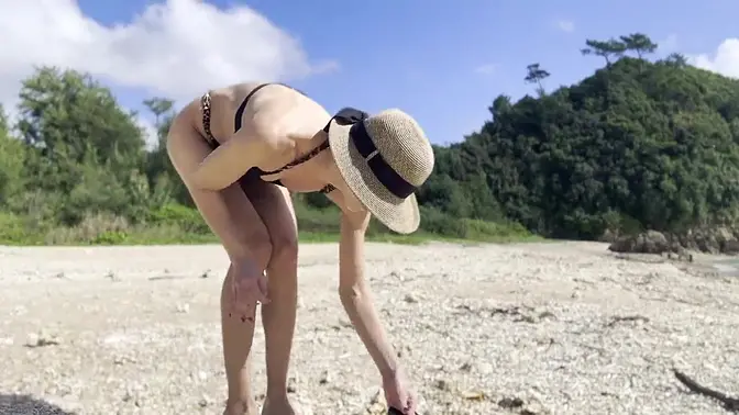 SFW Cleaning Natural Beach at Pacific Ocean