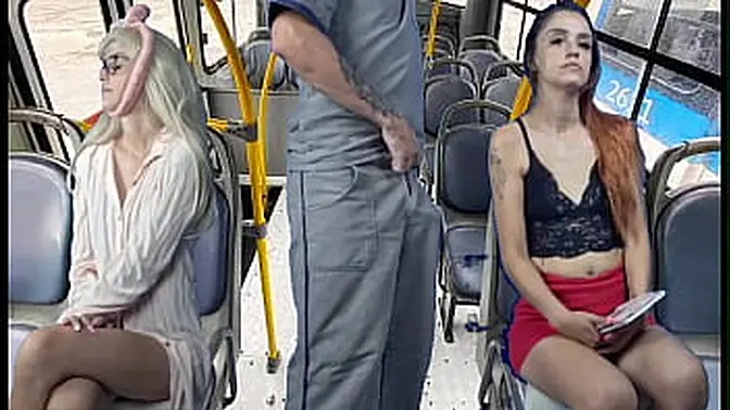 Public bus ride turns into wild creampied moment