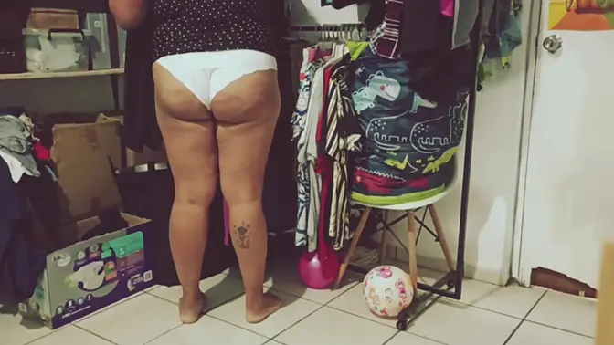 Chubby Latina wife caught on camera