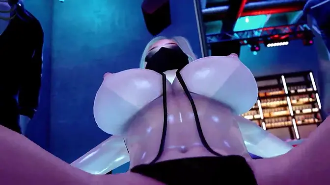 Blonde Gwen gives a sloppy blowjob and gets a facial