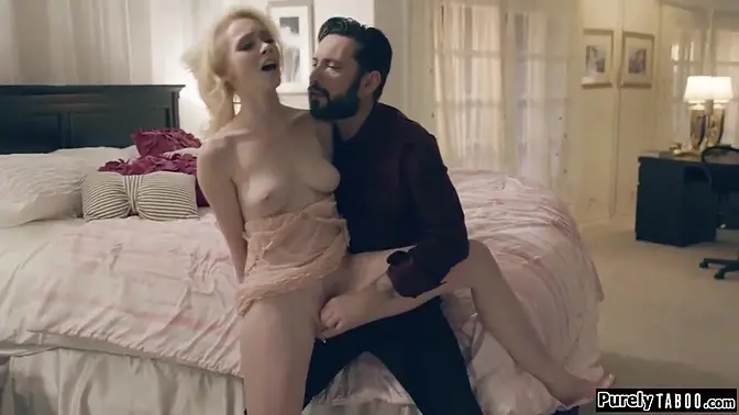 Blonde teen deepthroats for old man's debt