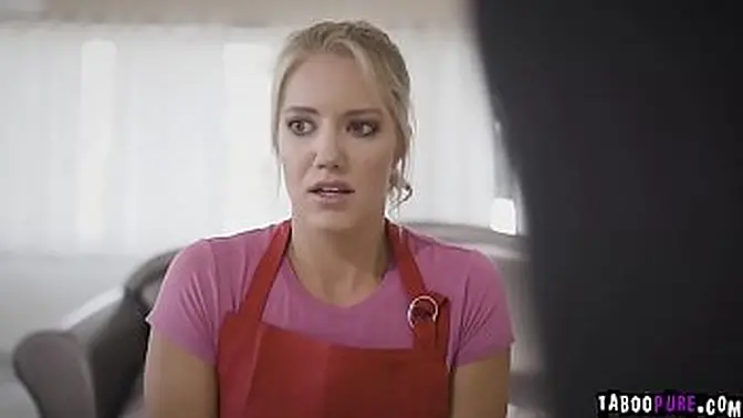 Blonde with big dick gets double penetration in living room