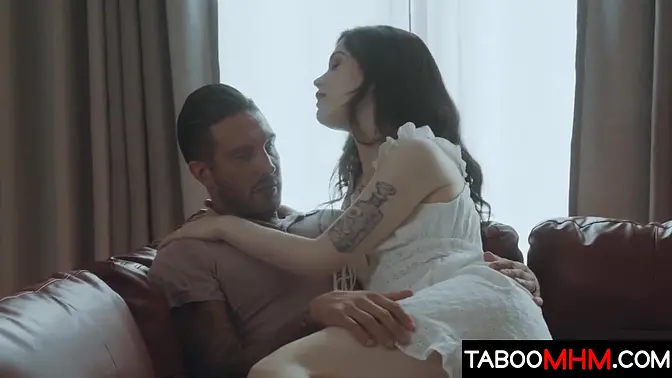 Family Fantasy: Incestuous 18yo Daughter Licks and Fucks Stepdad's Tattooed Cock