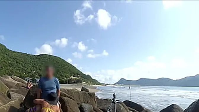 Amateur couple receives public outdoor fuckfest