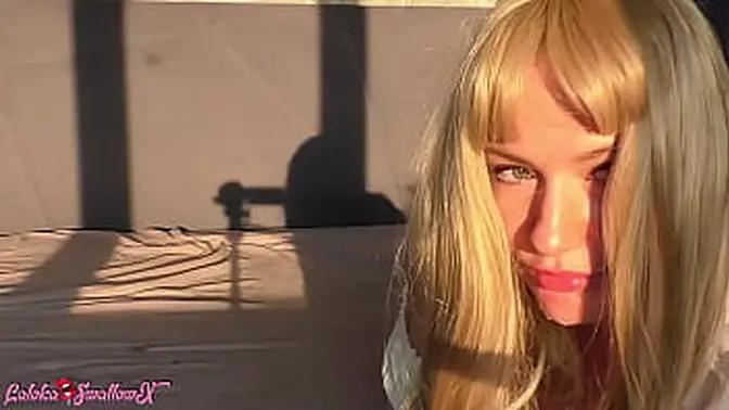 Sensual blonde babe deepthroats and jacks off teacher's big cock