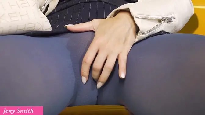 Two sexy girls tease on public transport, big as