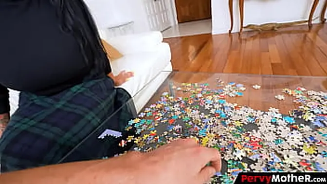 Curvy black-haired MILF seduces stepson with her perfect pussy