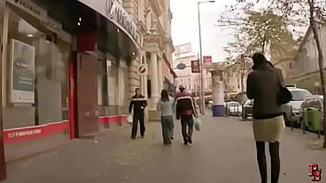 Young girl's first bondage scene in a desert factory