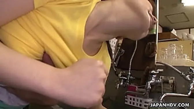 A slutty Asian babe getting her pussy stimulated by the boys in the kitchen is how it all starts  then  The slut turns the heat up and goes for a bit more 