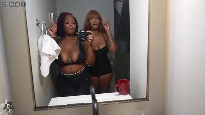 Halloween night: Clown fucks ebony sluts in doggystyle threesome