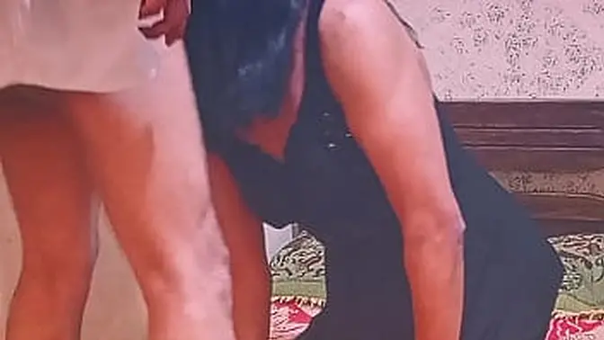 Muscle stud forces transvestite to suck his cock in lingerie