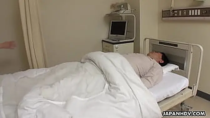 Naughty nurse gives hot handjob and blowjob