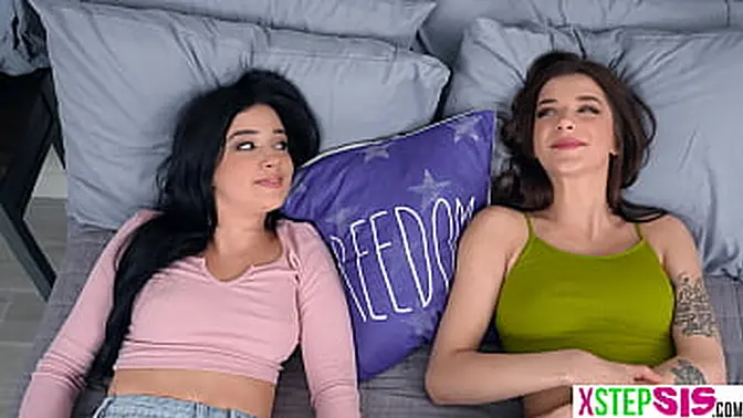 girlfriends and besties test boyfriend′s bed &mdash;  it′s the coziest spot in the house