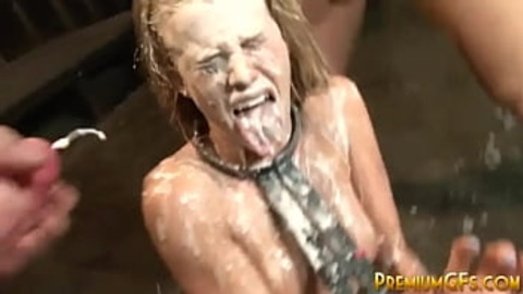 Raunchy Teen Aiden Aspen Receives Extreme Facial & Beyond in Intense Gangbang Session