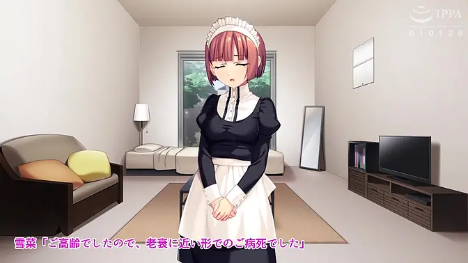 JAV anime maid gives hardcore blowjob in family secrets lesson