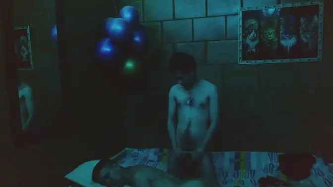 Latina amateur gives a hot blowjob to her friend's giant cock