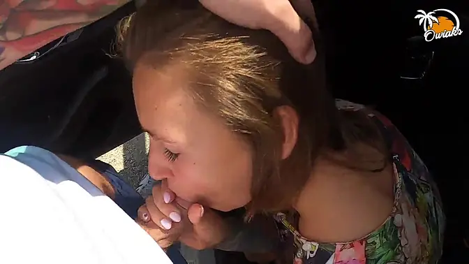 Horny🥵 partners indulge in intimate moments in the parking lot