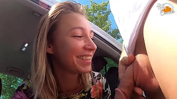 Horny🥵 partners indulge in intimate moments in the parking lot