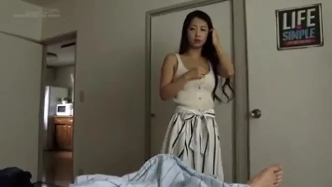 Step mom Satomi secretly sucks her stepson's cock